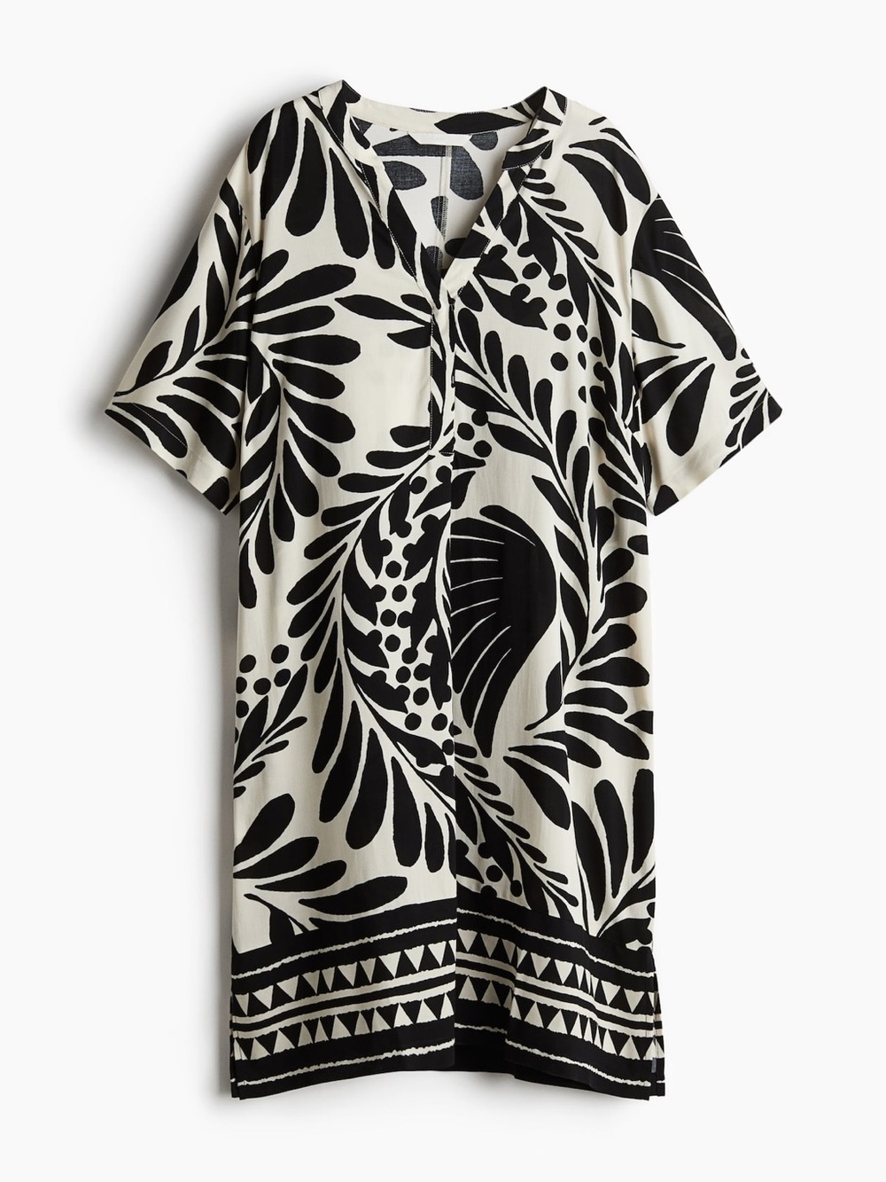 H&M Black and White Patterned Tunic Dress